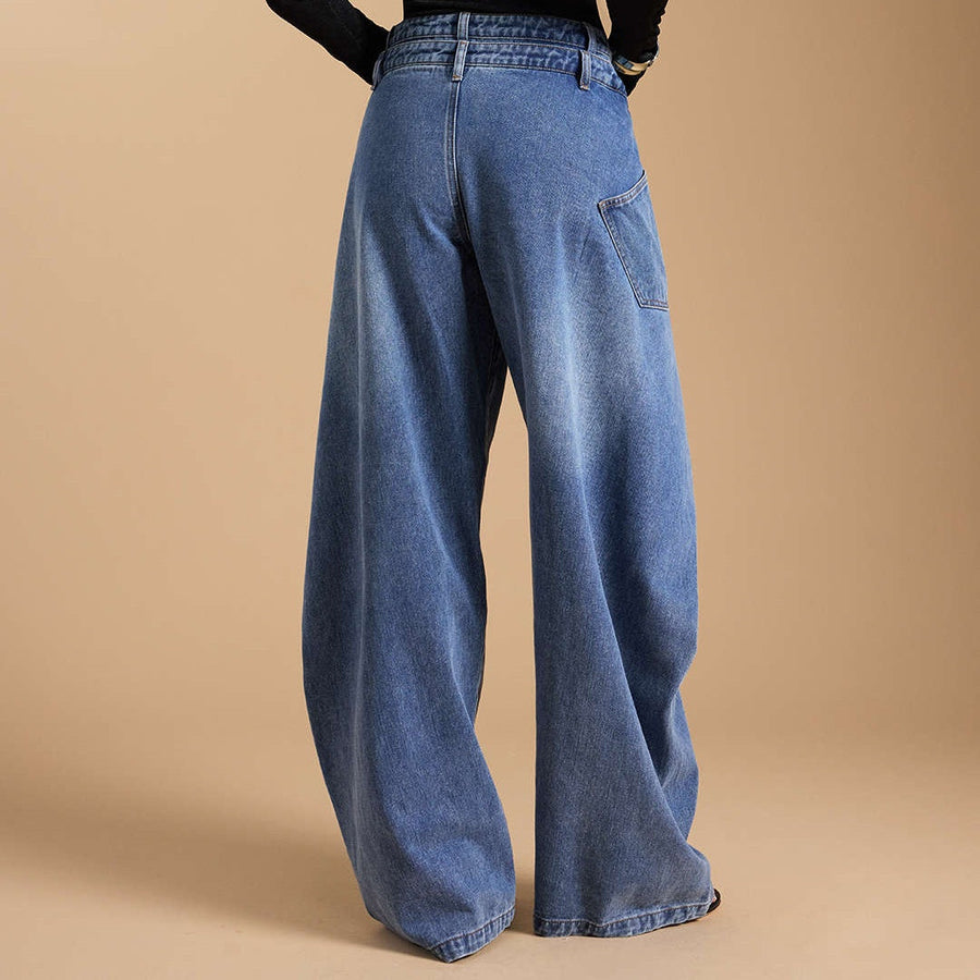 The Maison Asymmetrical Wrap Wide-Leg Trouser