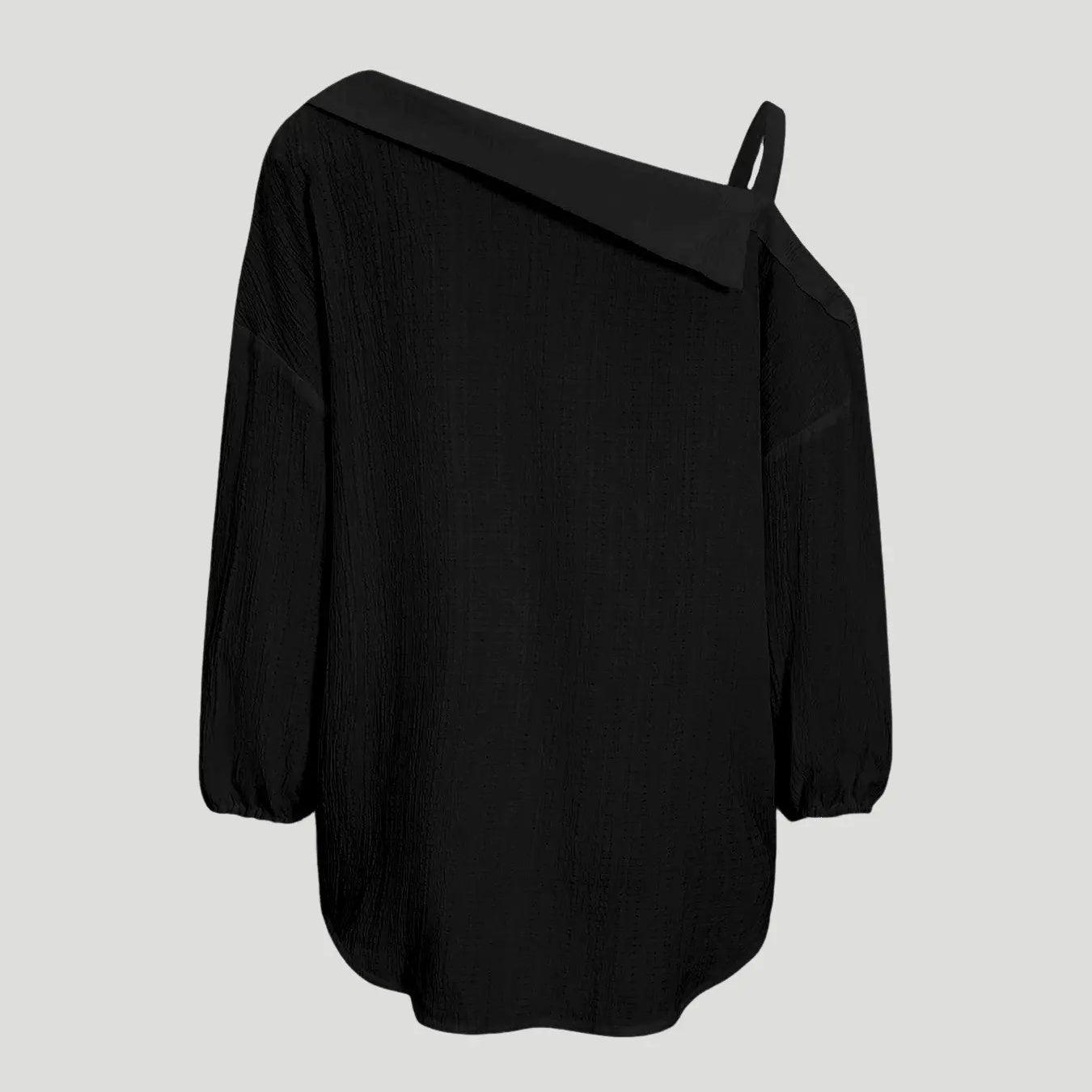 The Elara Asymmetric Cold Shoulder Textured Blouse
