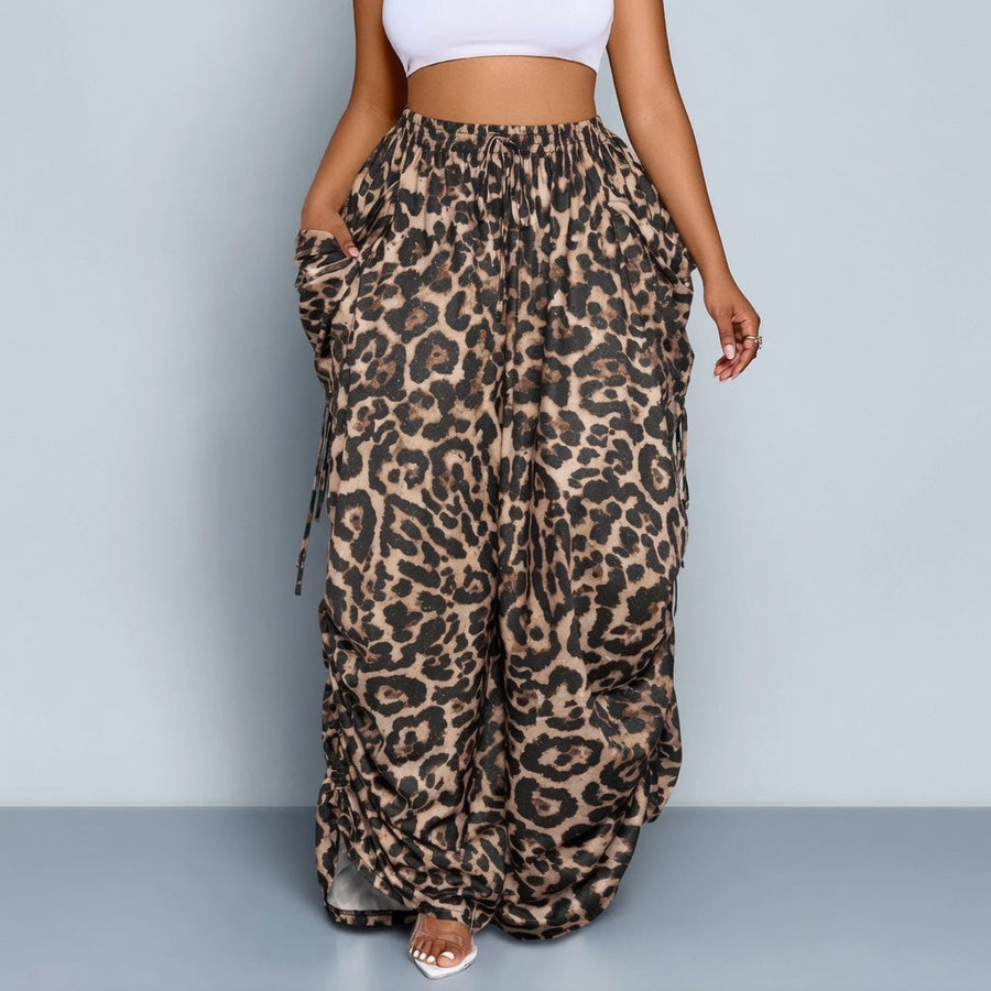 The Maison Plus Size Leopard Cargo Pants
