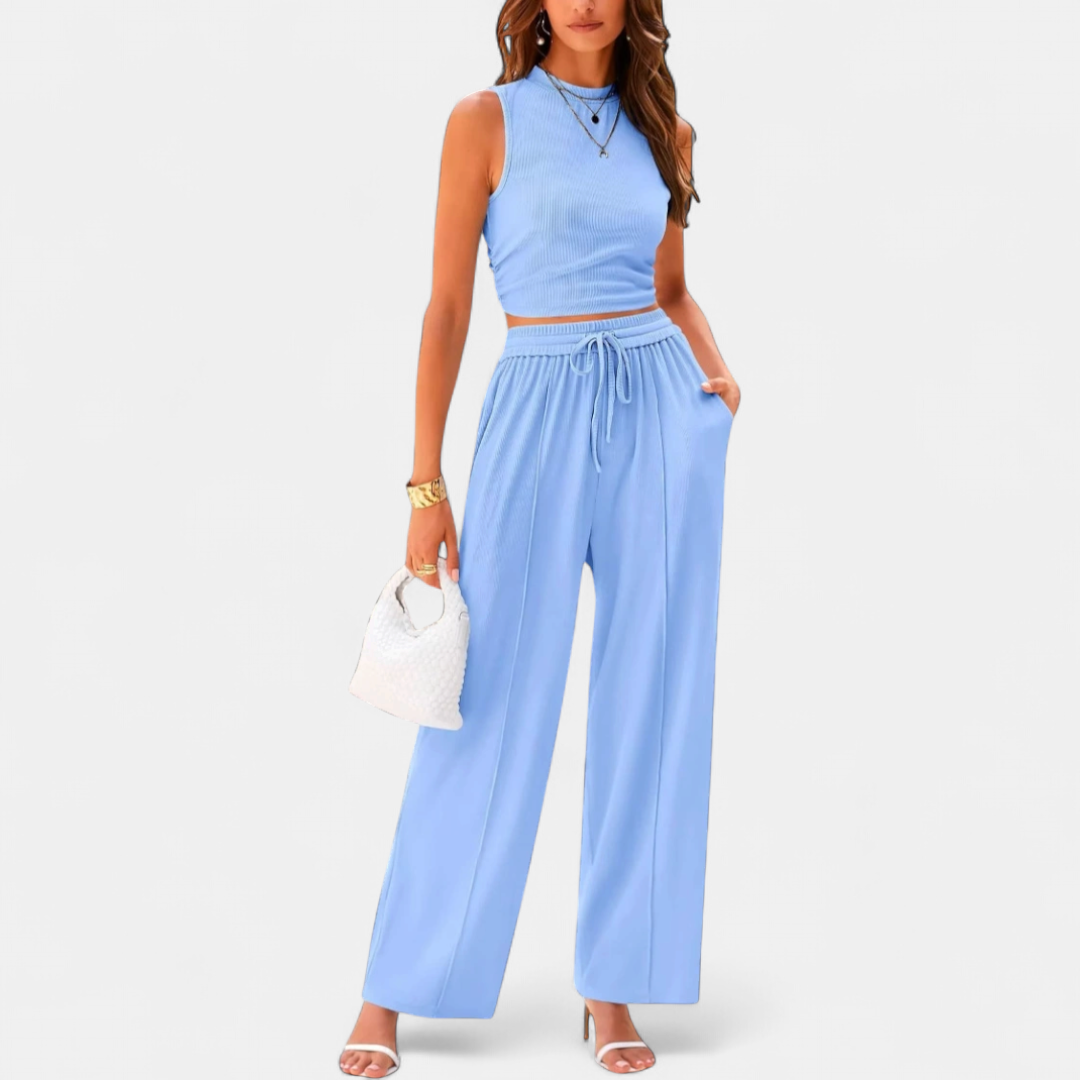 QUINN™ – Breezy Knit Wide-Leg Lounge Set