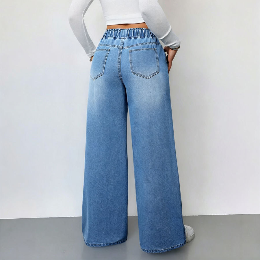 The Maison Drawstring Wide-Leg Denim