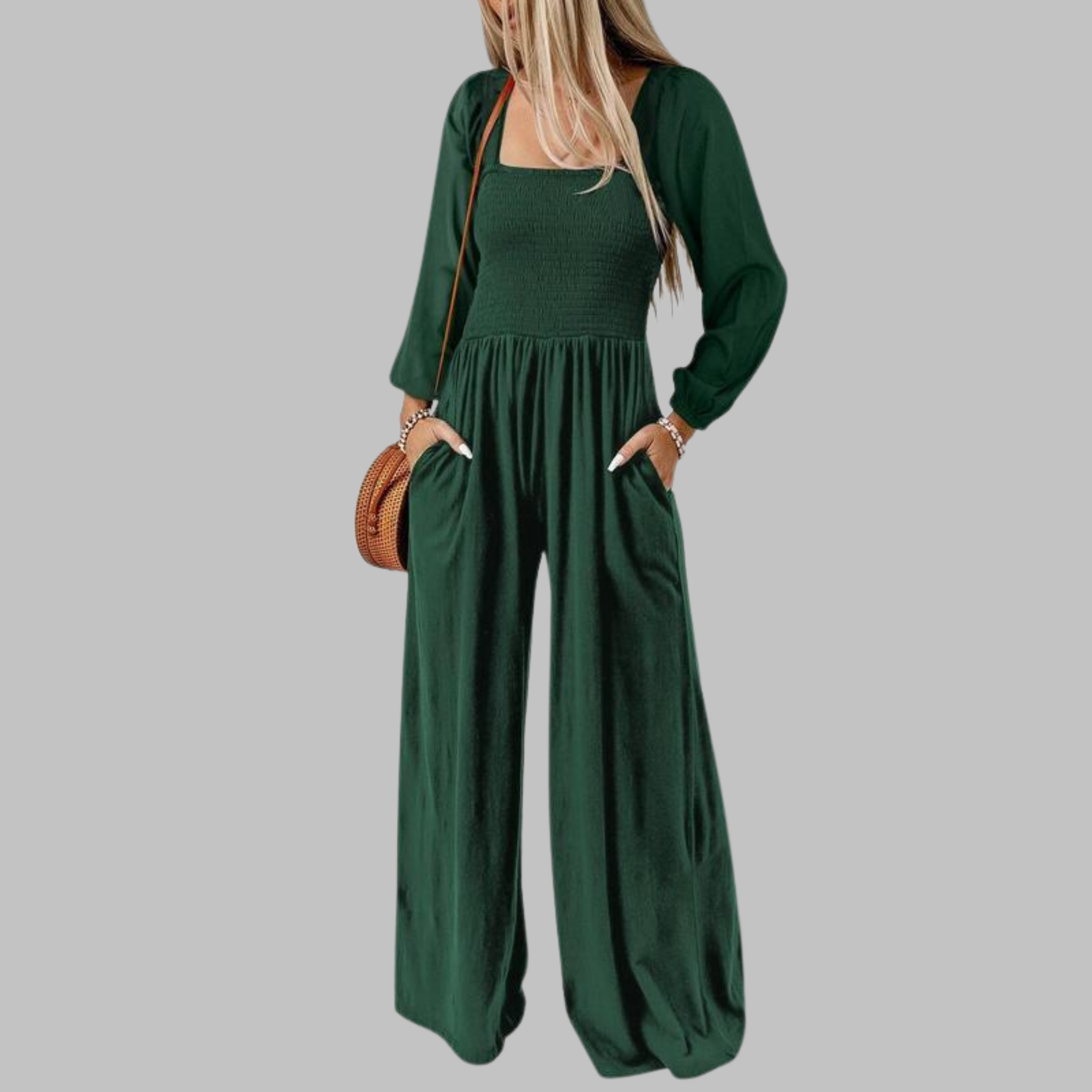 KISHA | Chic Loose Overall Wide Leg Jumpsuit