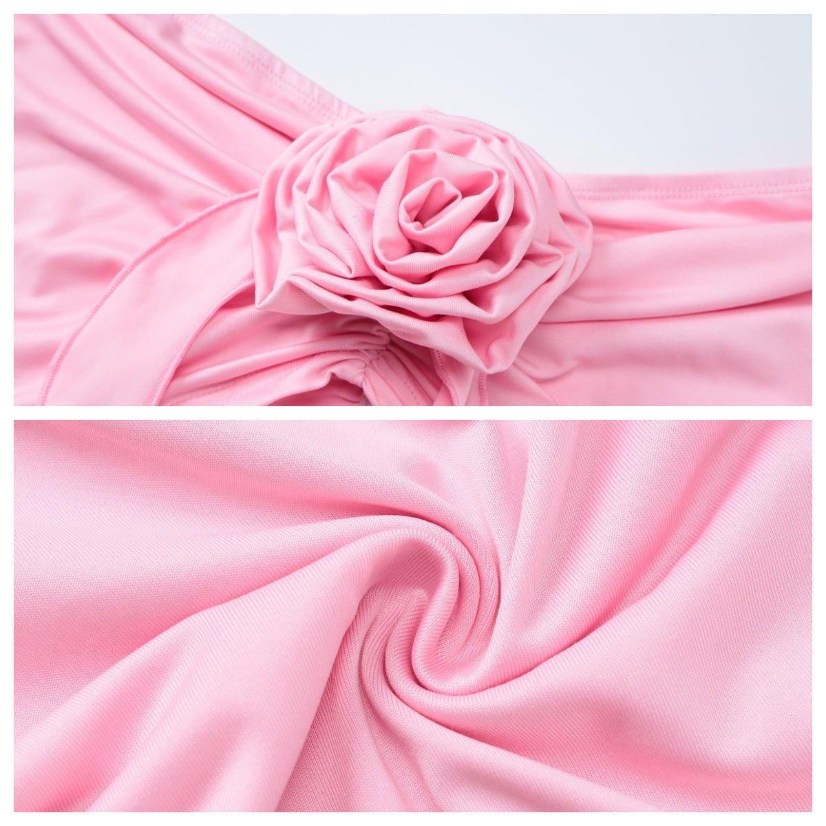 The Elara 3D Rose Strapless Maxi Set