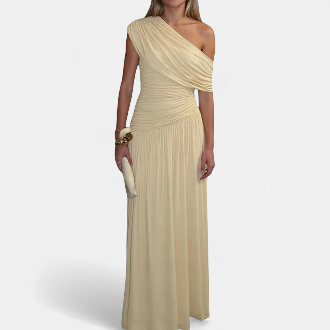 VALENTINA™ – Sexy Asymmetric Pleated Midi Dress