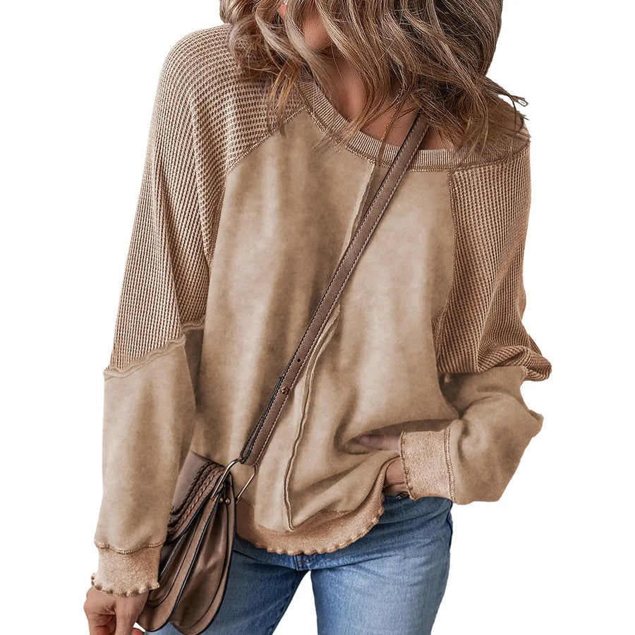 The Maison Waffle Knit Oversized Sweatshirt