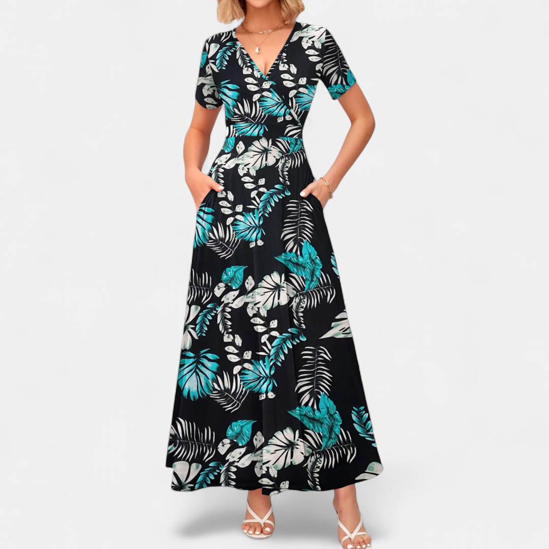 ROSALIE™ – 3D Floral Print Maxi Dress