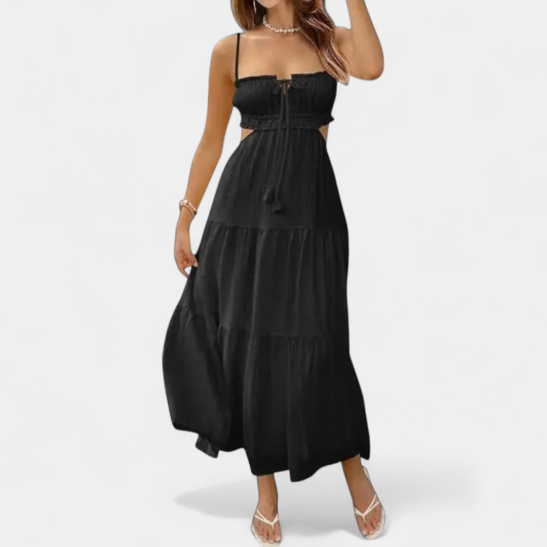 LORETTA™ – V-Neck Swing Maxi Dress