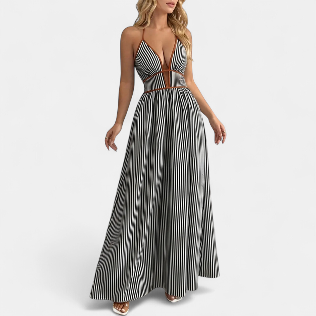MARINA™ – Deep V Striped Vacation Maxi