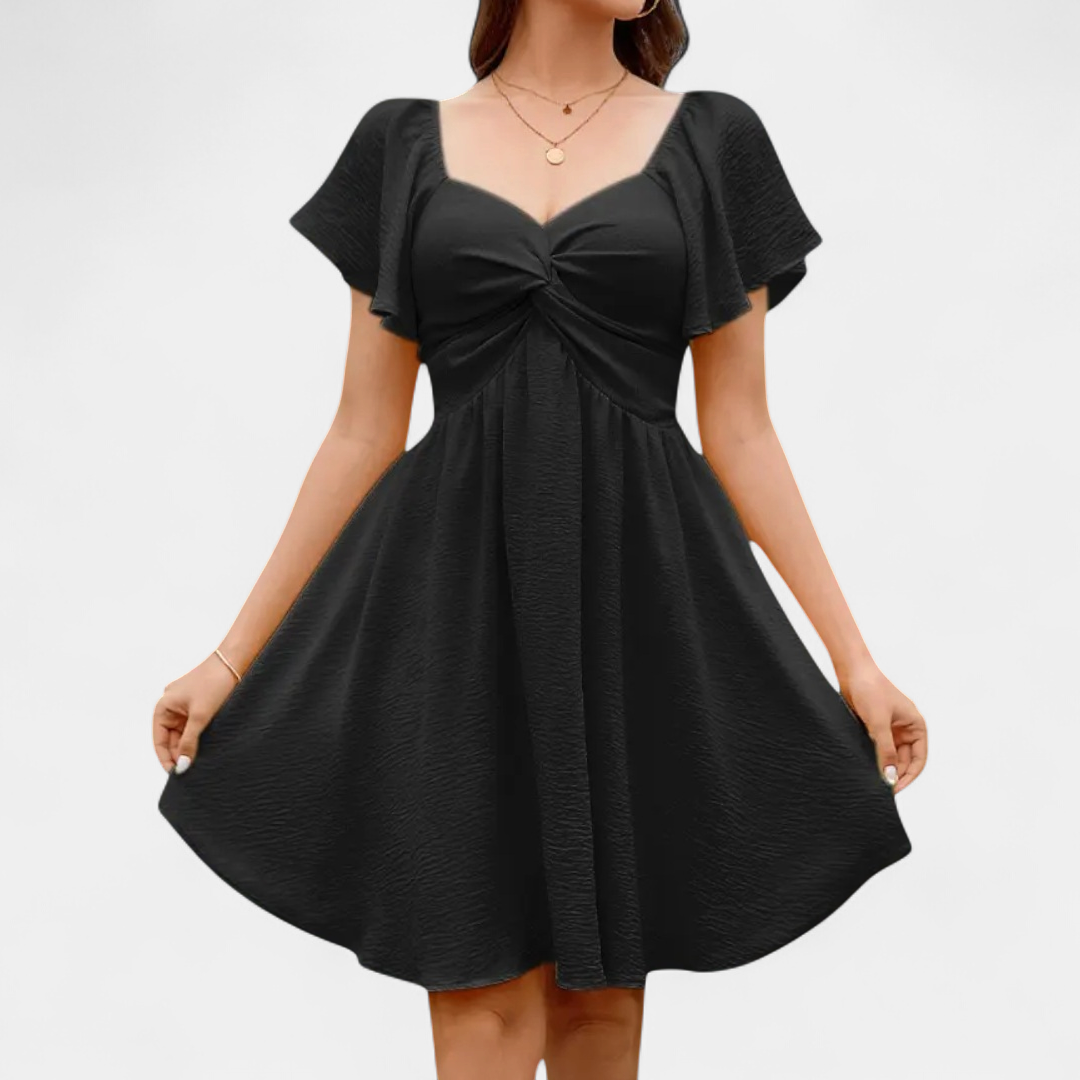 CLARISSE™ – Sweet Bow-Back Square Neck Dress
