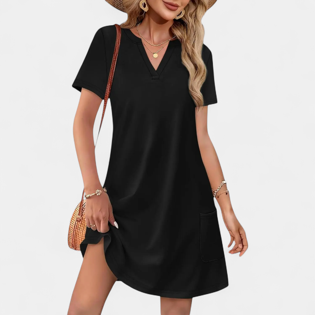 SERAPHINA™ – Boho V-Neck Pocket Dress