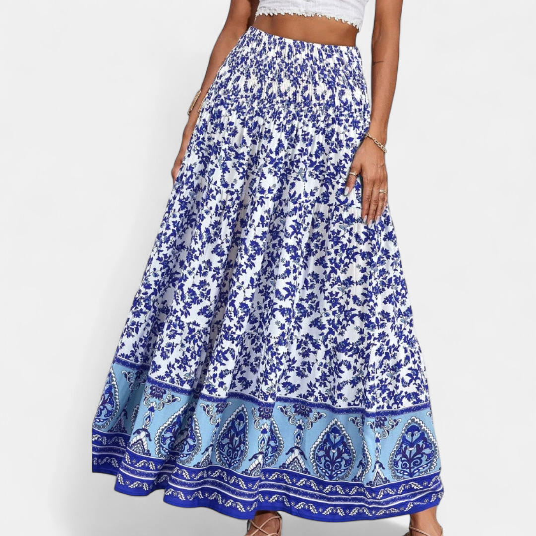 BELLAMY™ – Breezy Printed Pleated Midi Skirt