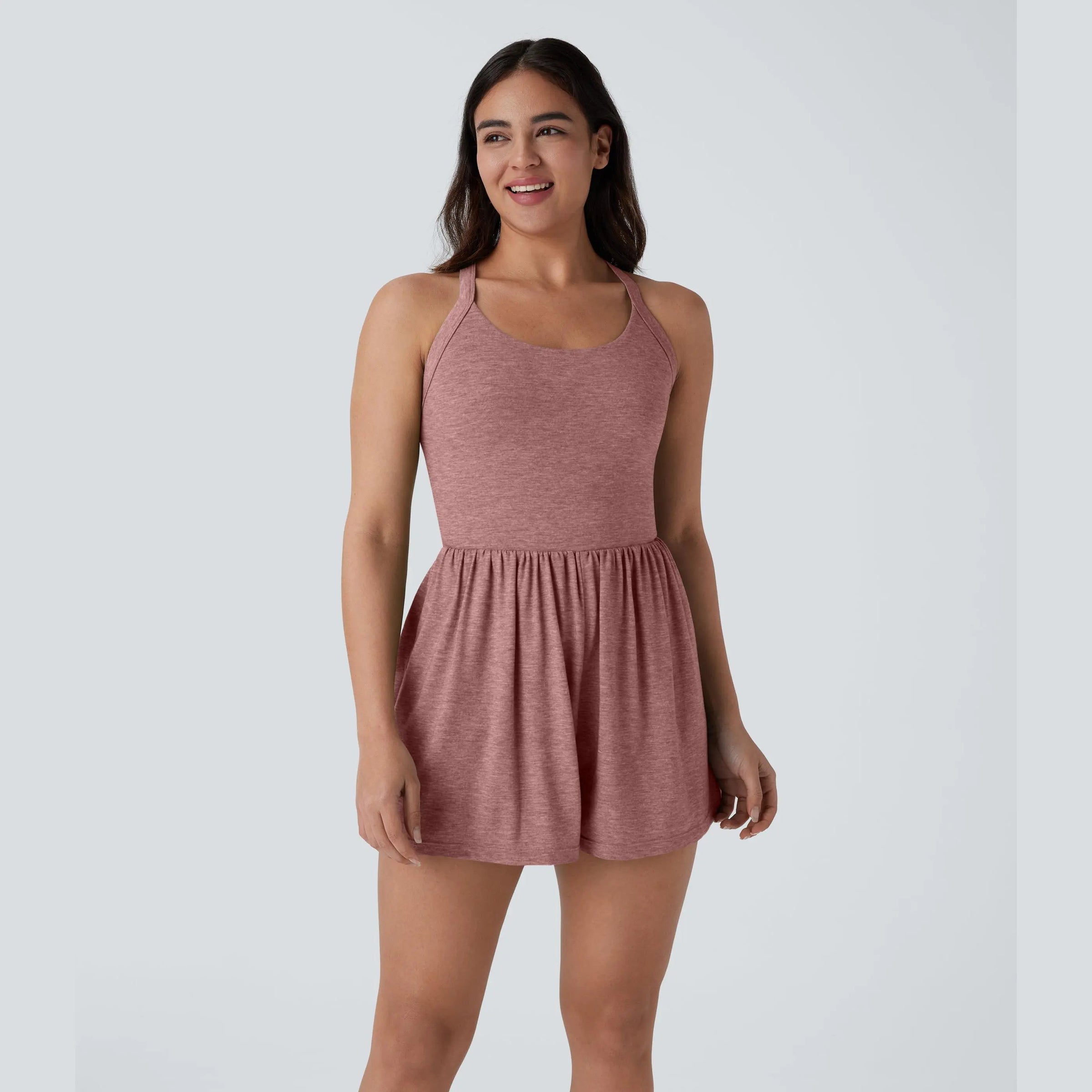 The Elara Backless Twisted Pocket 2-in-1 Romper