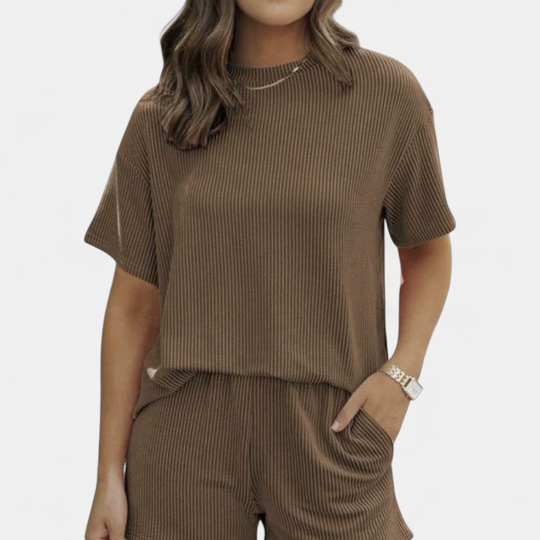 SONNIE™ – Striped Round Neck Lounge Set