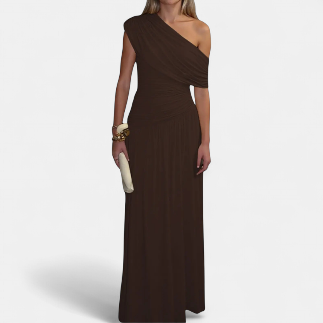 VALENTINA™ – Sexy Asymmetric Pleated Midi Dress