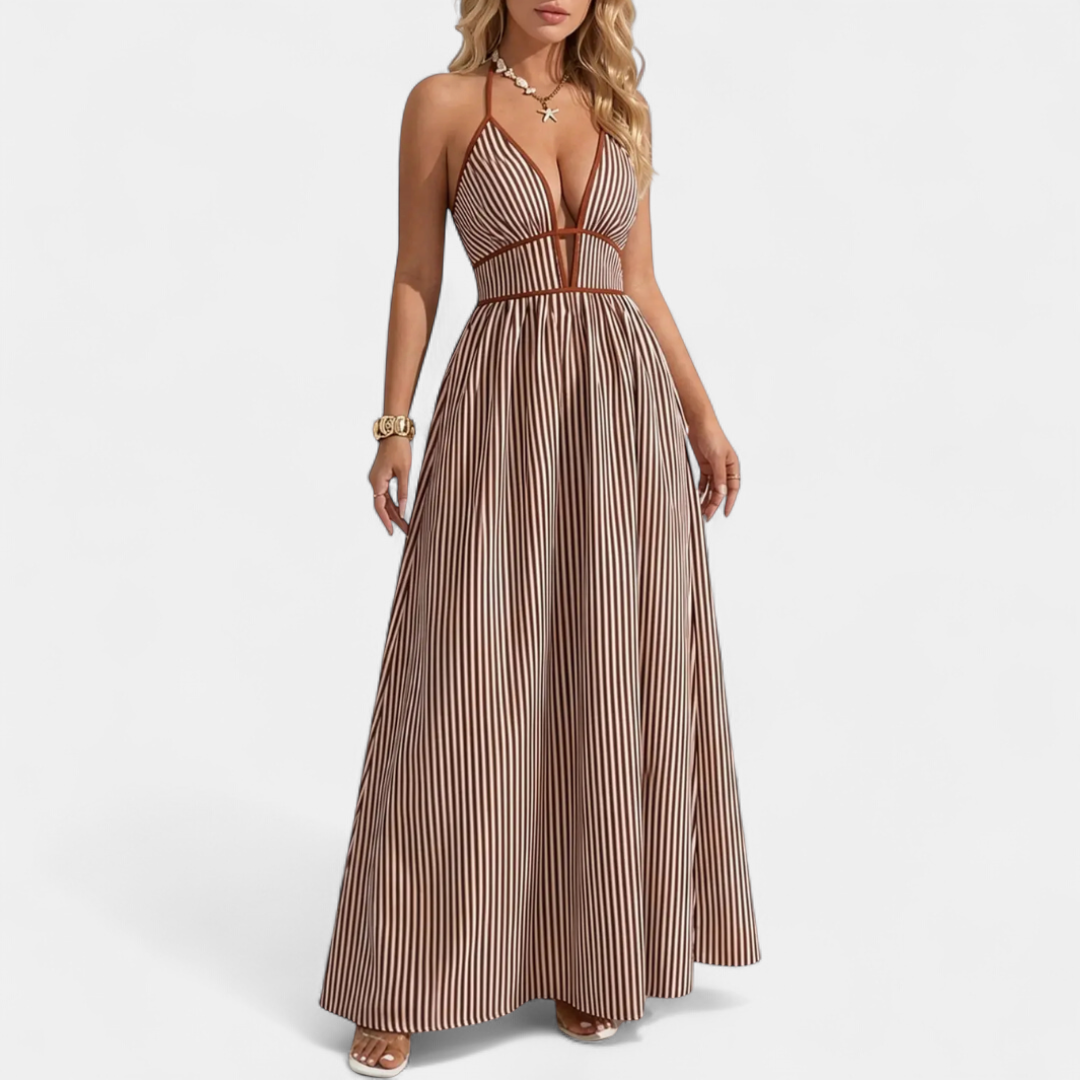 MARINA™ – Deep V Striped Vacation Maxi