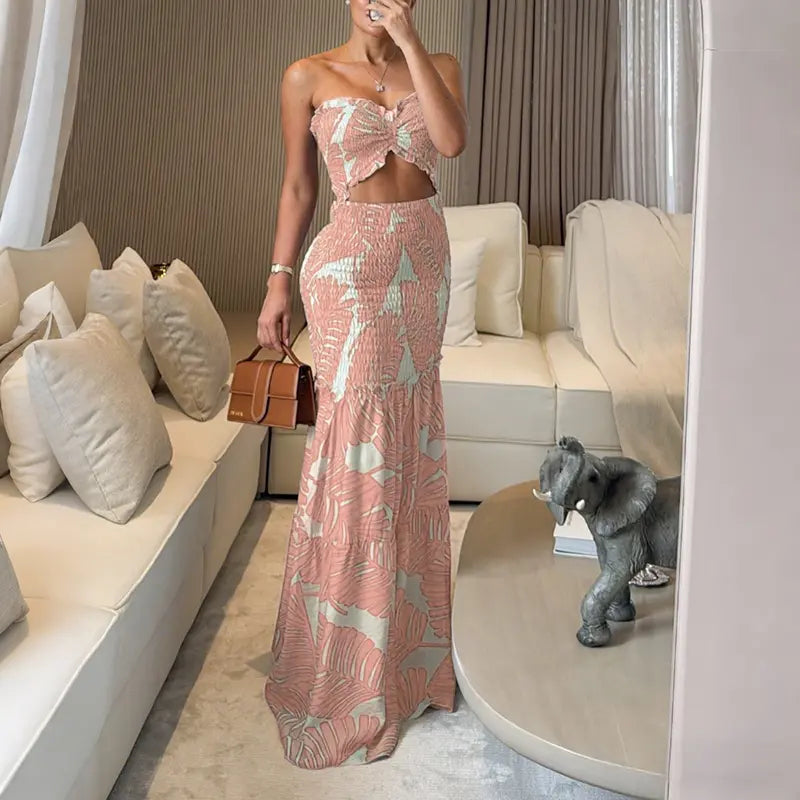 The Maison High Stretch Cutout Vacation Maxi Dress