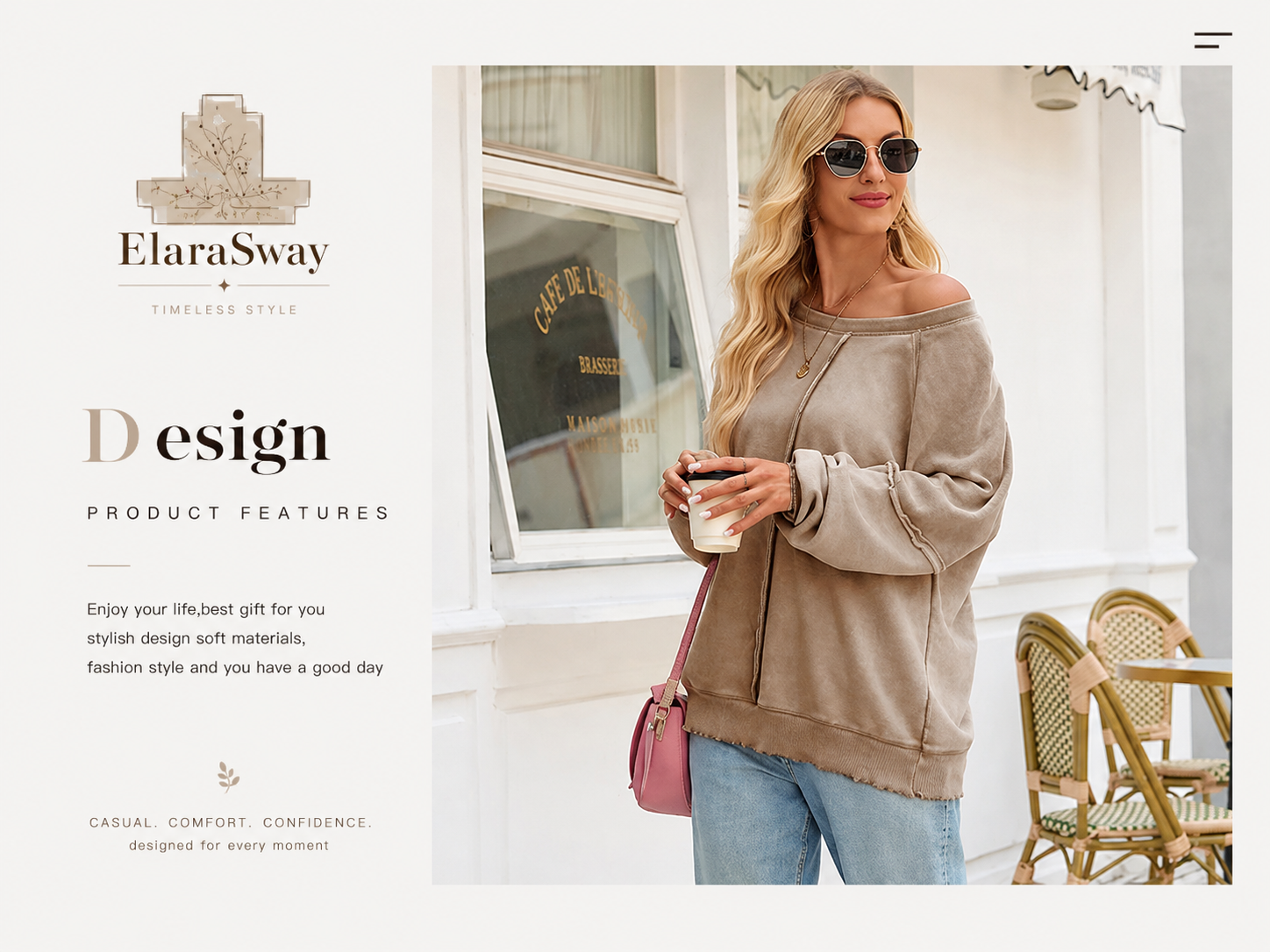 The Elara Waffle Knit Oversized Sweatshirt
