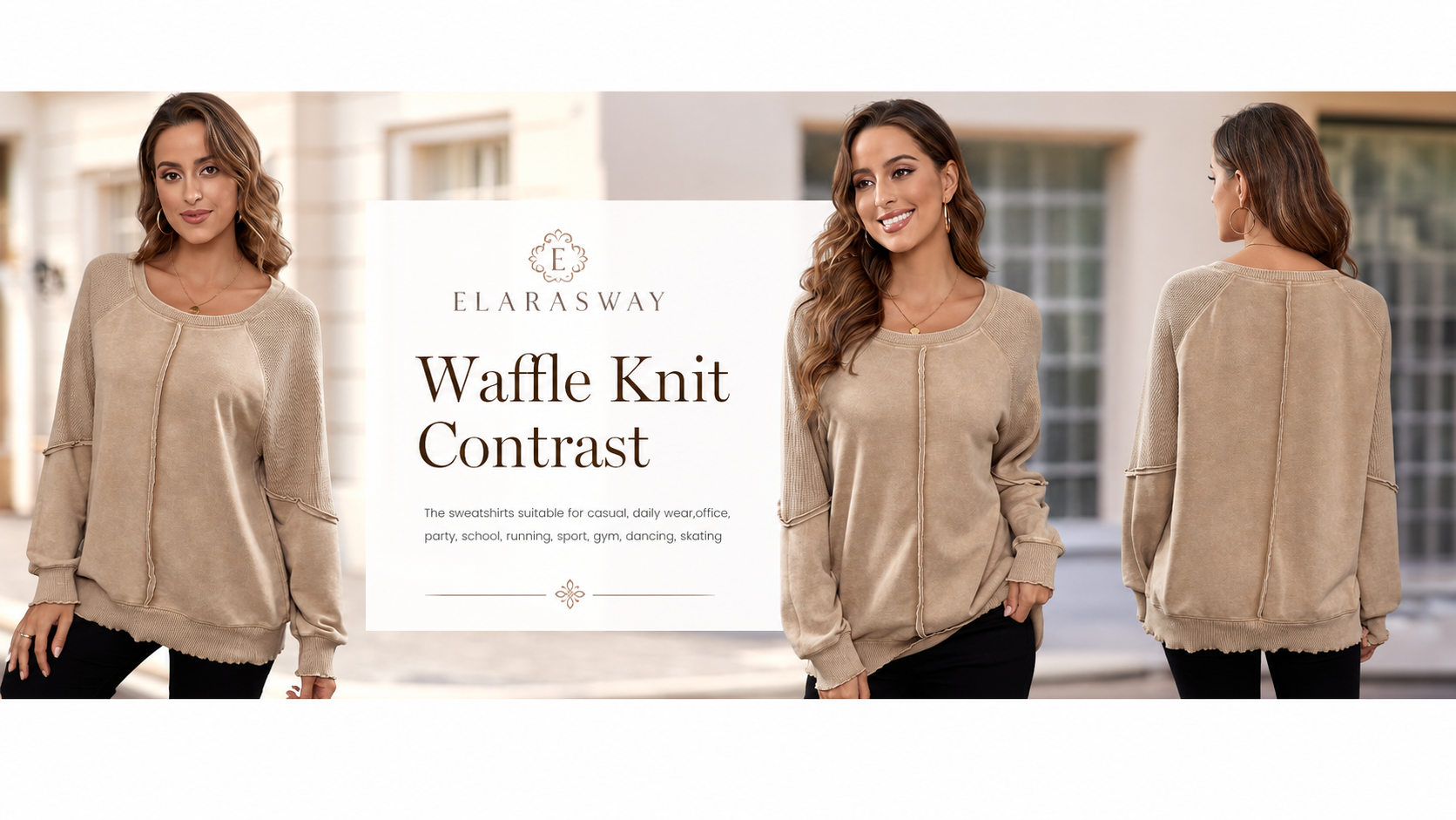 The Elara Waffle Knit Oversized Sweatshirt