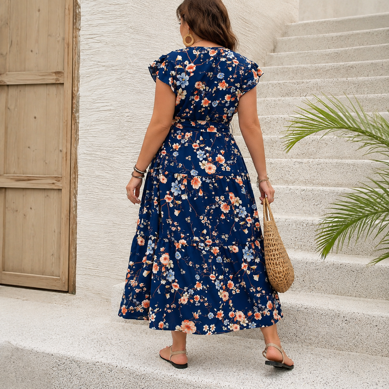 The Maison Floral Plus Size Maxi Dress