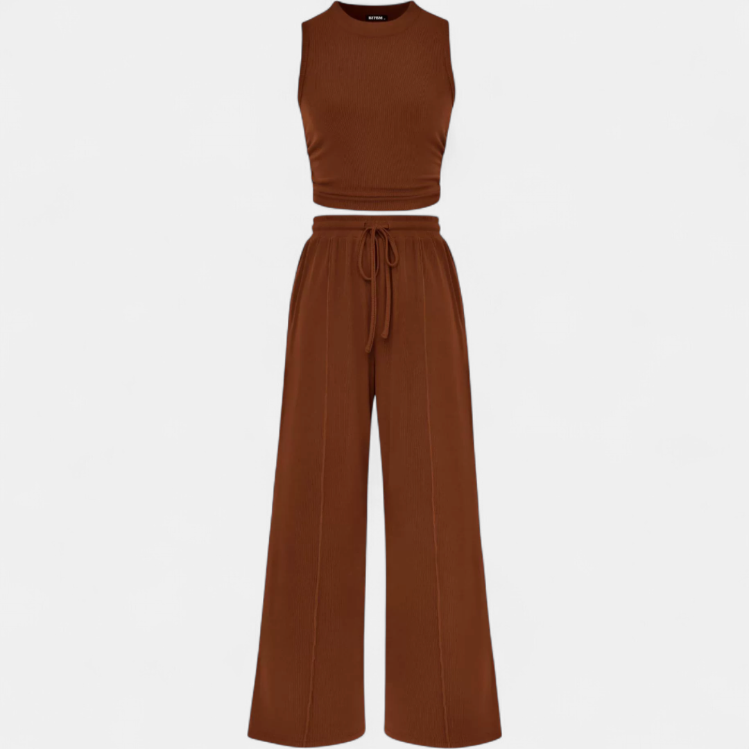 QUINN™ – Breezy Knit Wide-Leg Lounge Set