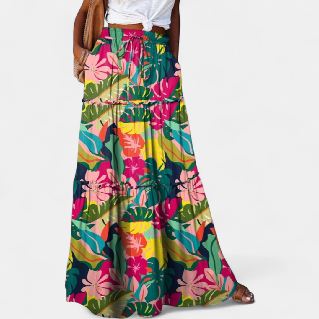 BELLAMY™ – Breezy Printed Pleated Midi Skirt