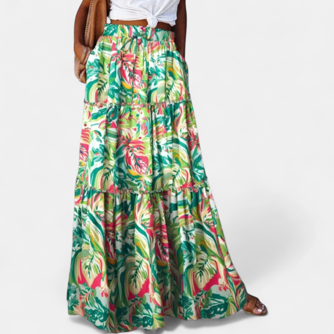 BELLAMY™ – Breezy Printed Pleated Midi Skirt