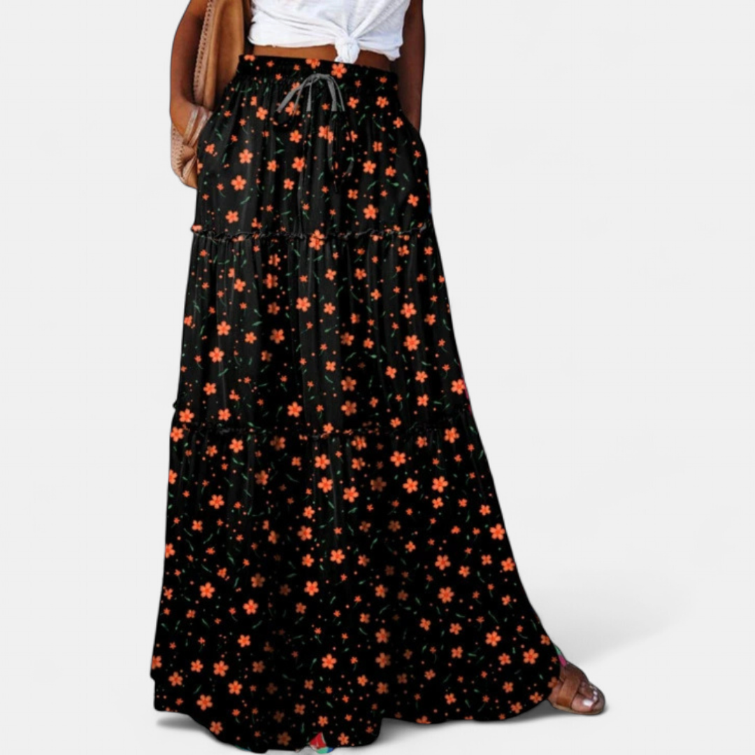BELLAMY™ – Breezy Printed Pleated Midi Skirt