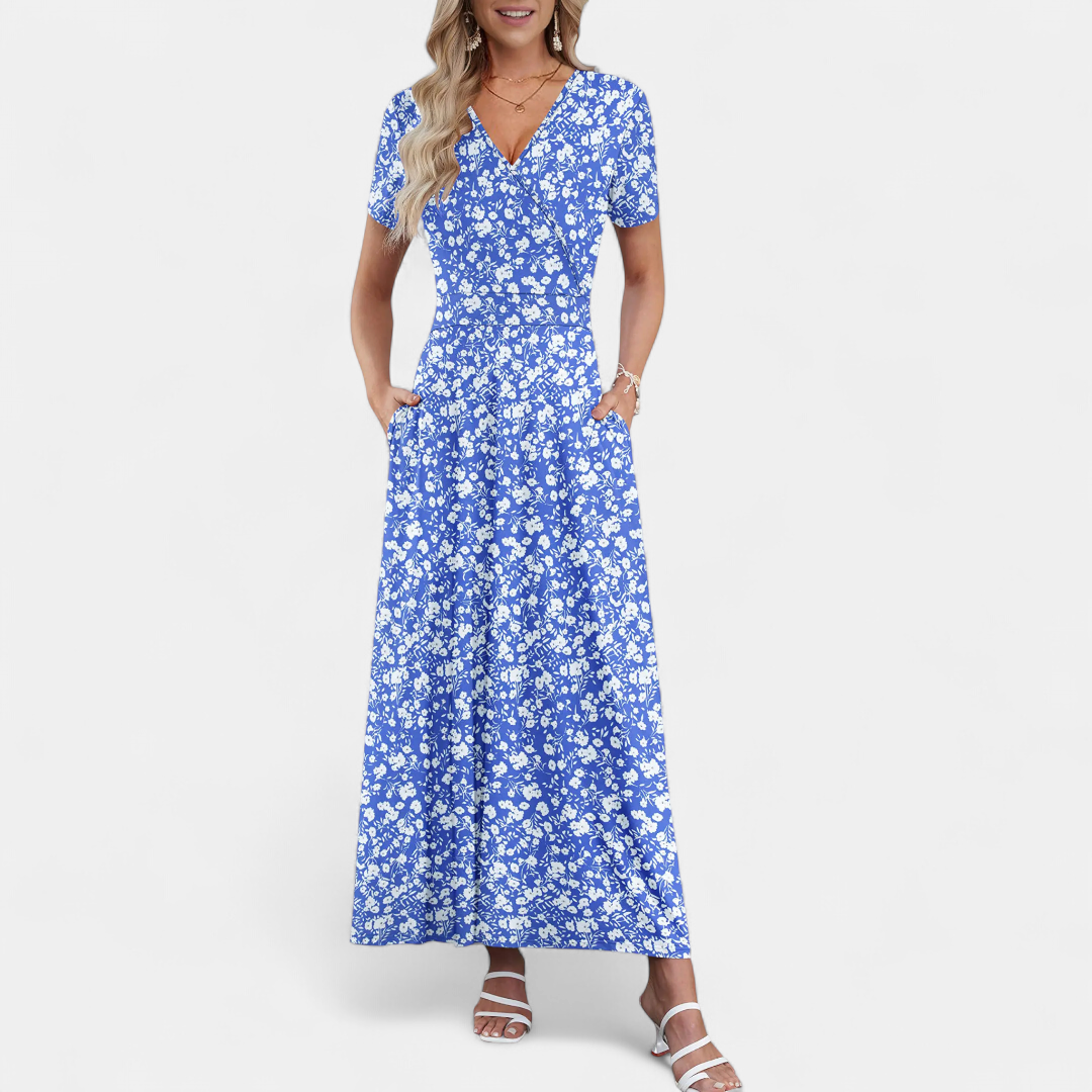 ROSALIE™ – 3D Floral Print Maxi Dress