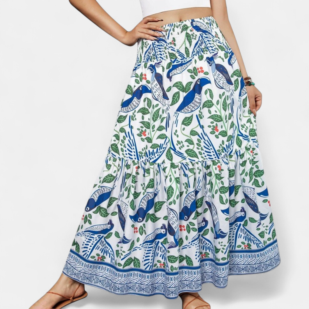 BELLAMY™ – Breezy Printed Pleated Midi Skirt