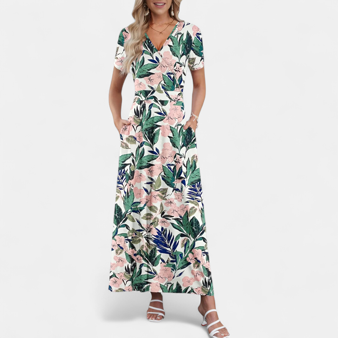 ROSALIE™ – 3D Floral Print Maxi Dress