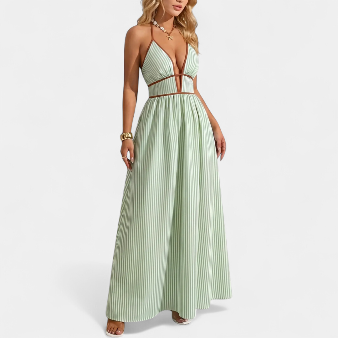 MARINA™ – Deep V Striped Vacation Maxi