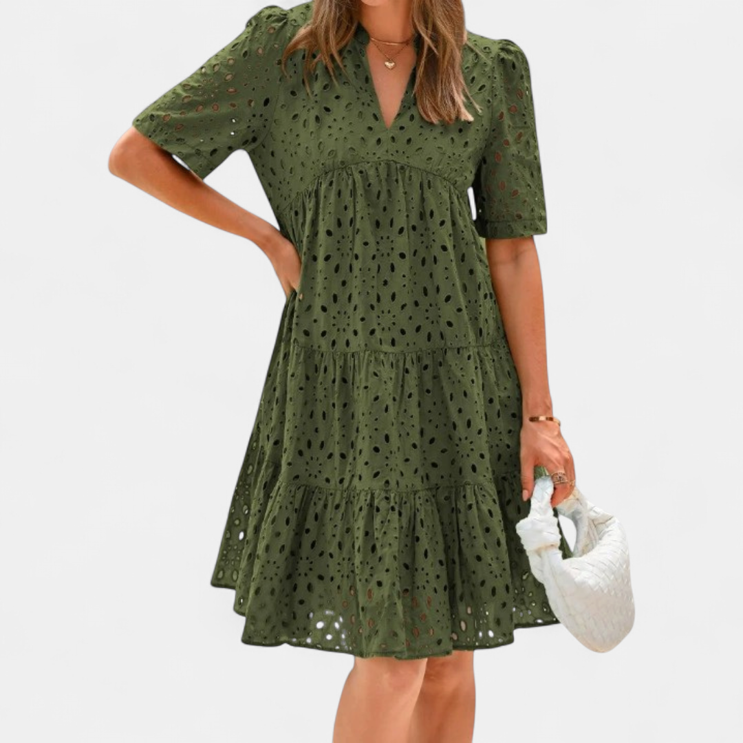 COLETTE™ – French Lace Cutout A-Line Dress