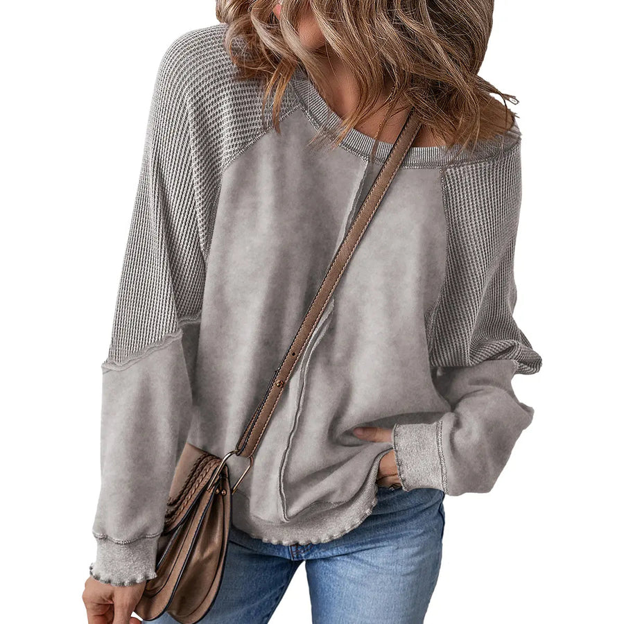 The Maison Waffle Knit Oversized Sweatshirt