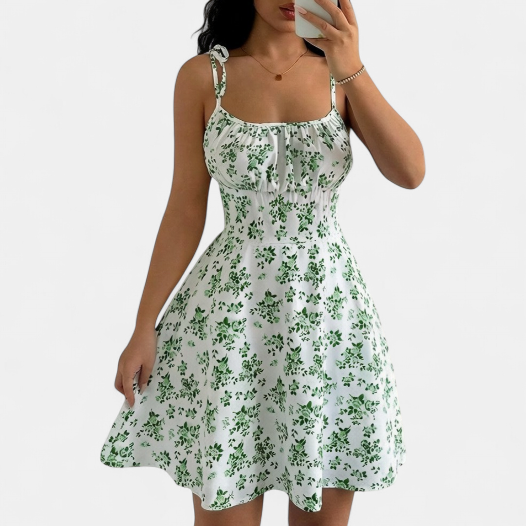 SOLÈNE™ – Sweet Waist-Cinched A-Line Mini Dress