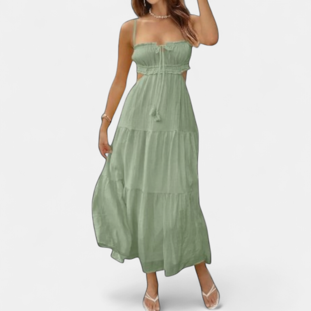 LORETTA™ – V-Neck Swing Maxi Dress