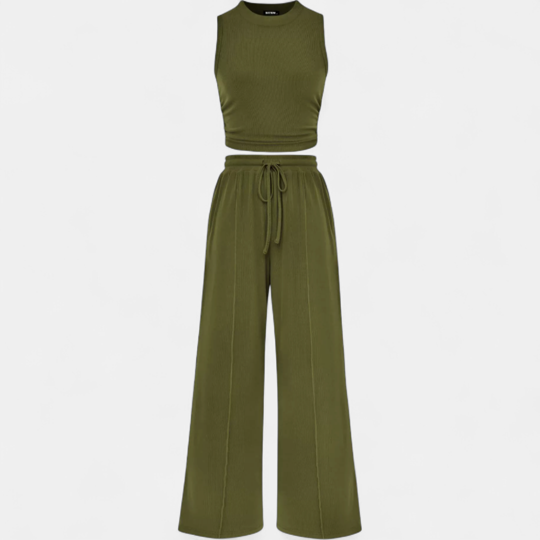 QUINN™ – Breezy Knit Wide-Leg Lounge Set