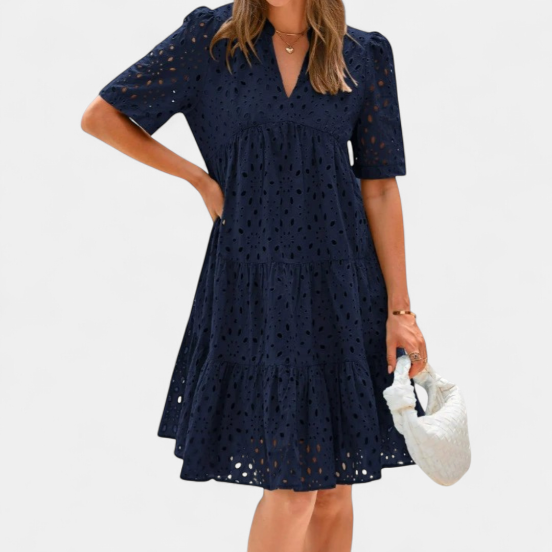 COLETTE™ – French Lace Cutout A-Line Dress