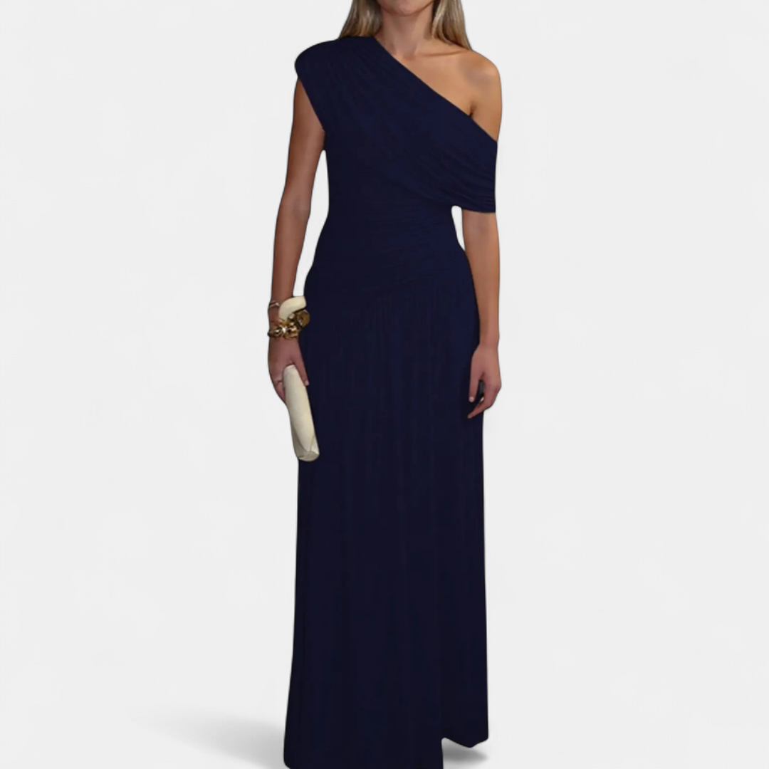 VALENTINA™ – Sexy Asymmetric Pleated Midi Dress