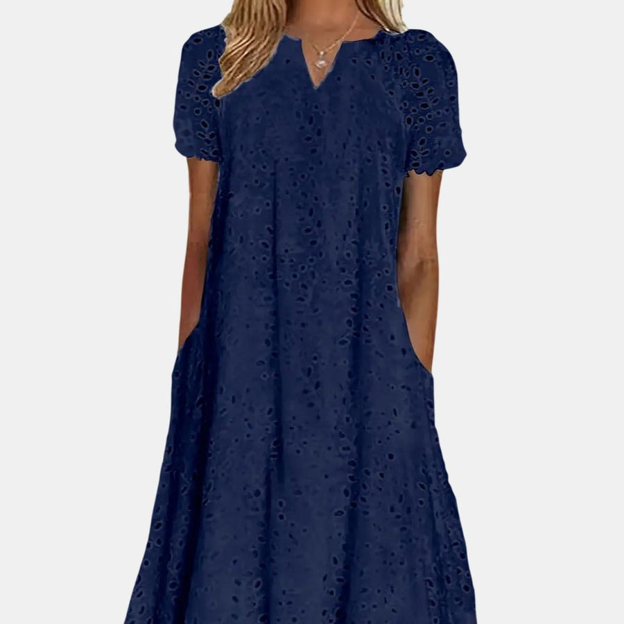 CELINDA™ – Breezy V-Neck Crochet Maxi Dress