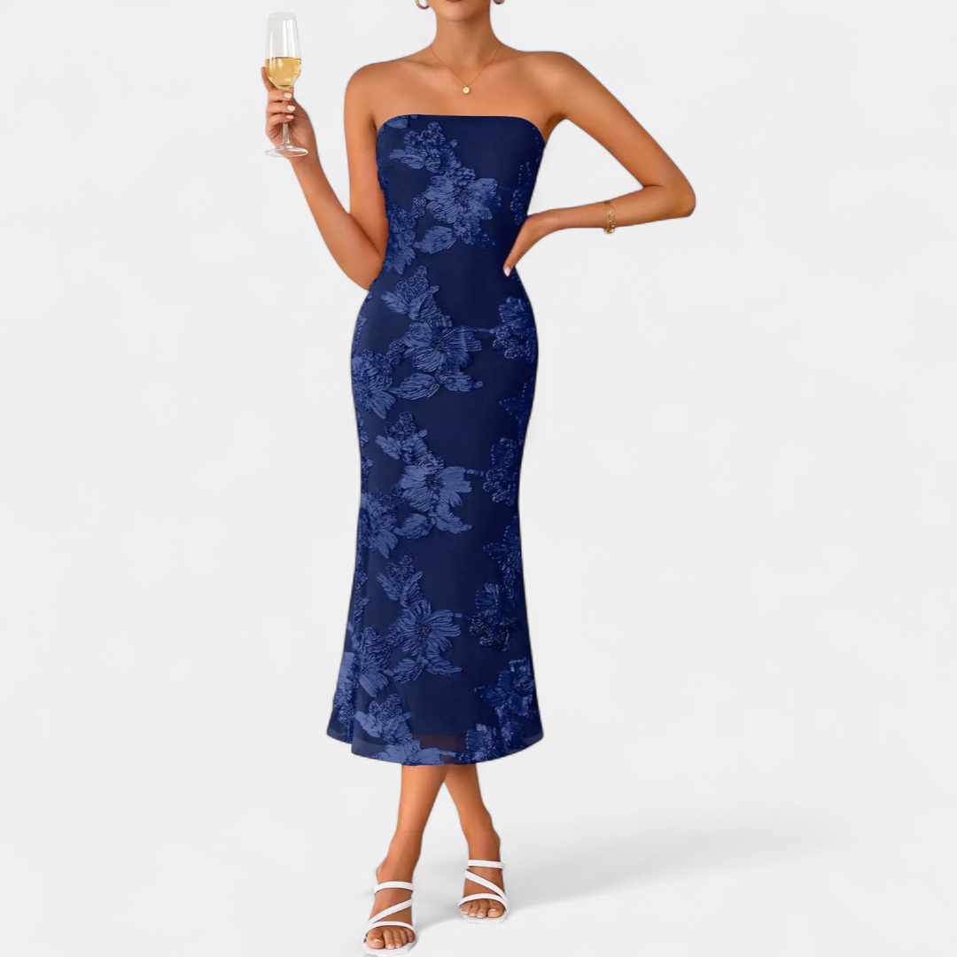 ELEANOR™ – 3D Floral Off-Shoulder Bandeau Dress