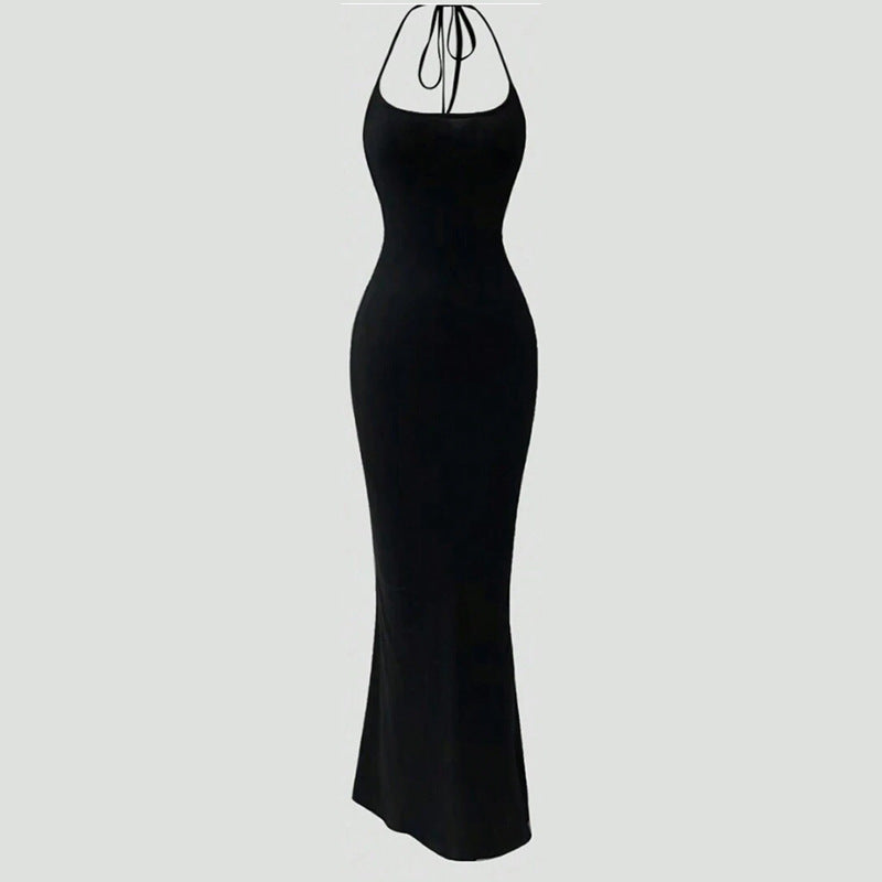 Leopard Print Halter Neck Slim Fit Dress