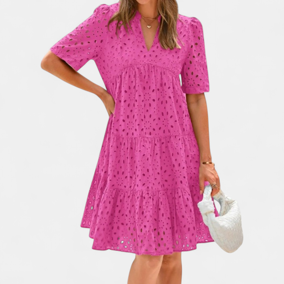 COLETTE™ – French Lace Cutout A-Line Dress