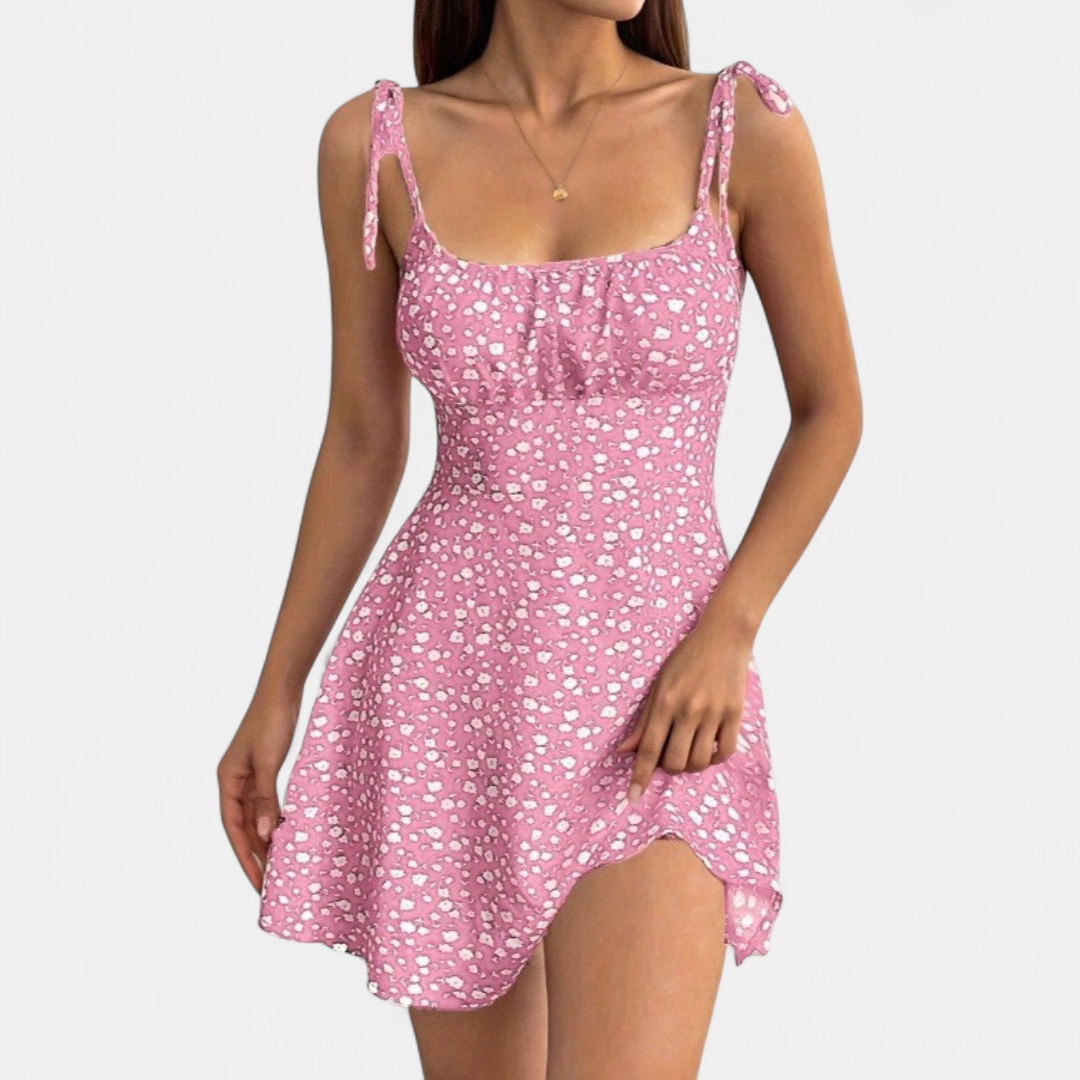 SOLÈNE™ – Sweet Waist-Cinched A-Line Mini Dress