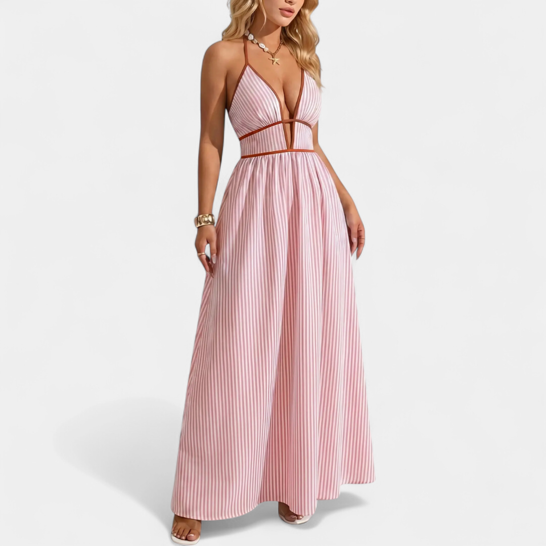 MARINA™ – Deep V Striped Vacation Maxi