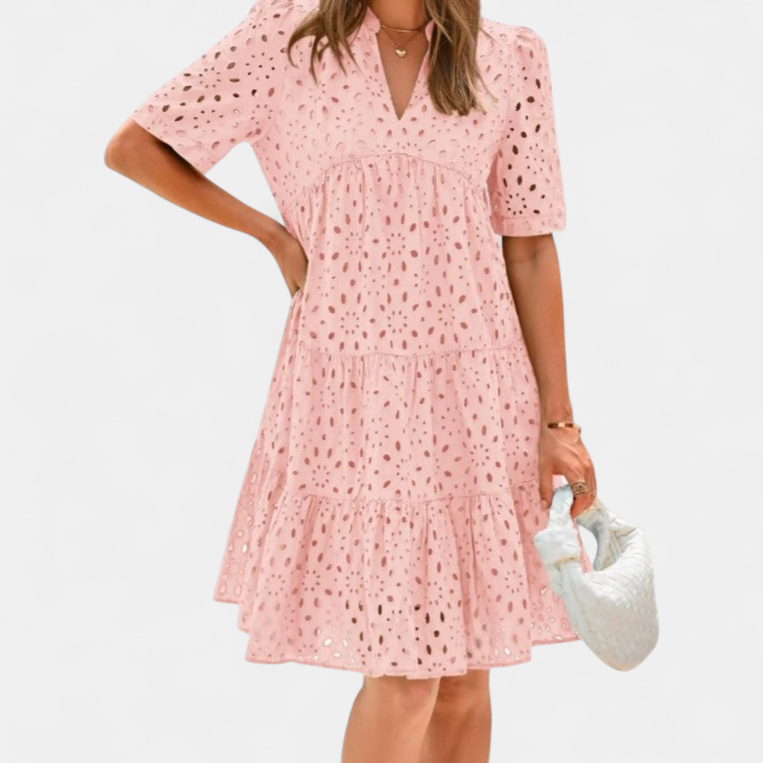 COLETTE™ – French Lace Cutout A-Line Dress