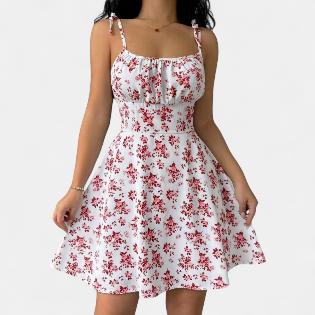 SOLÈNE™ – Sweet Waist-Cinched A-Line Mini Dress
