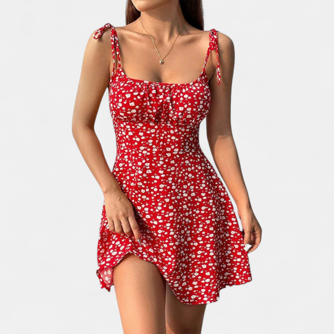 SOLÈNE™ – Sweet Waist-Cinched A-Line Mini Dress