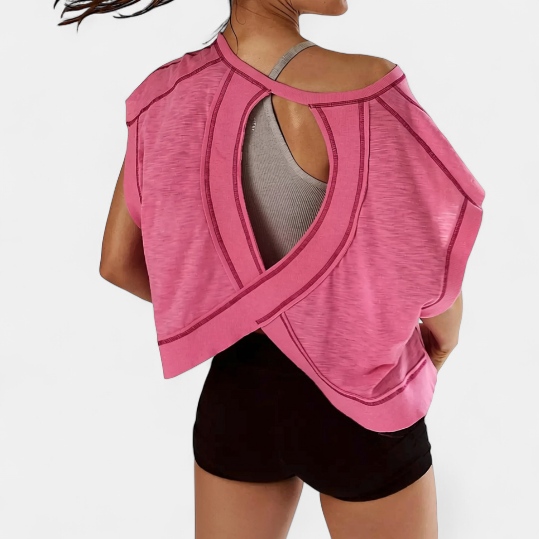 ALEX™ – Backless Hollow-Out Yoga Tee