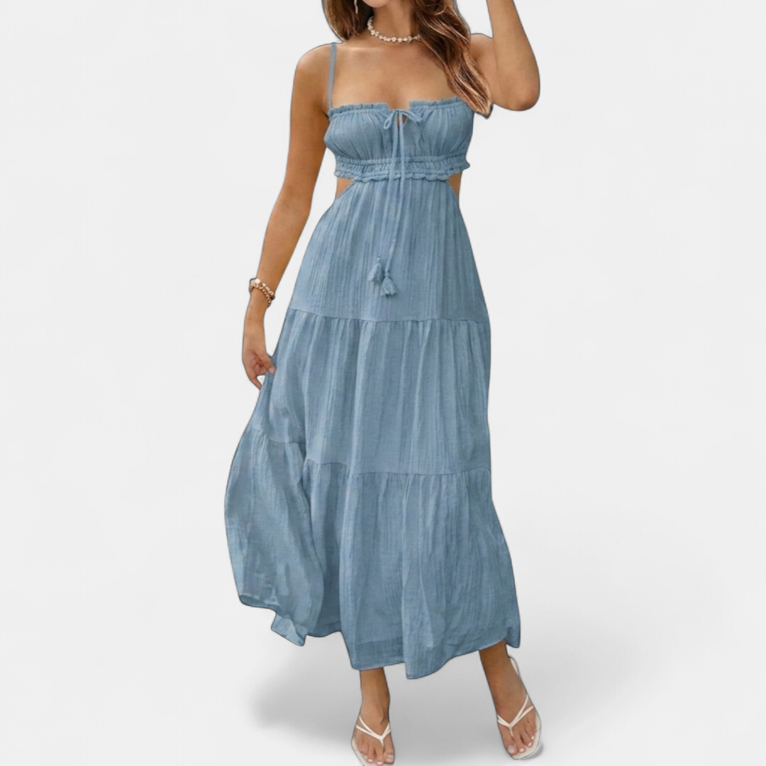 LORETTA™ – V-Neck Swing Maxi Dress