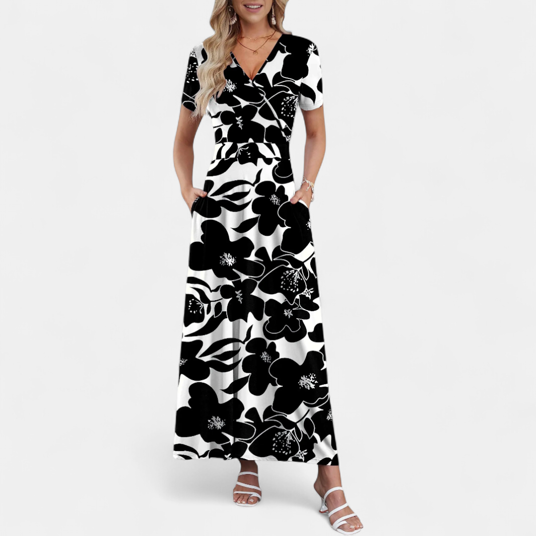 ROSALIE™ – 3D Floral Print Maxi Dress